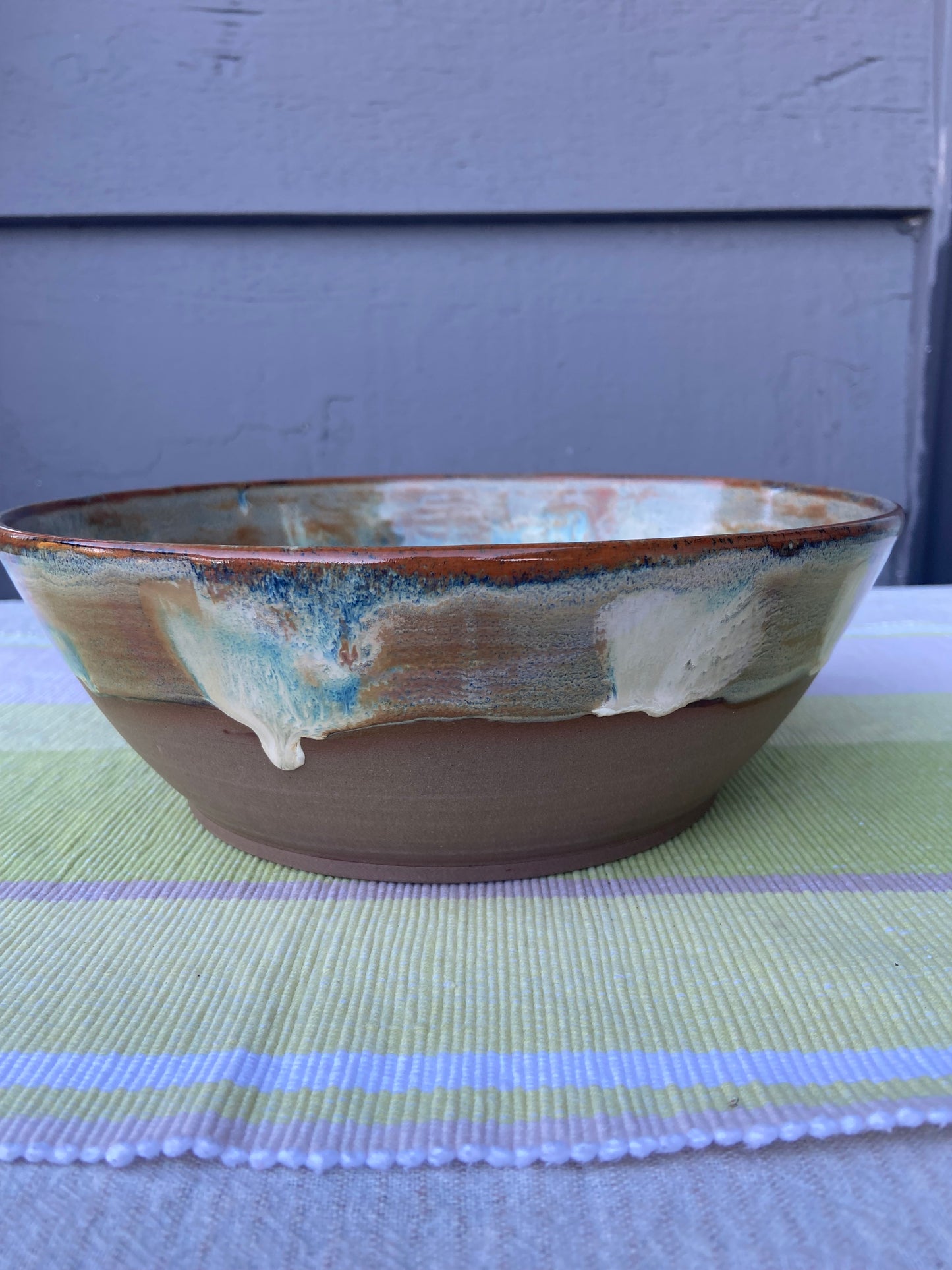 Cream and Rust Serving Bowl