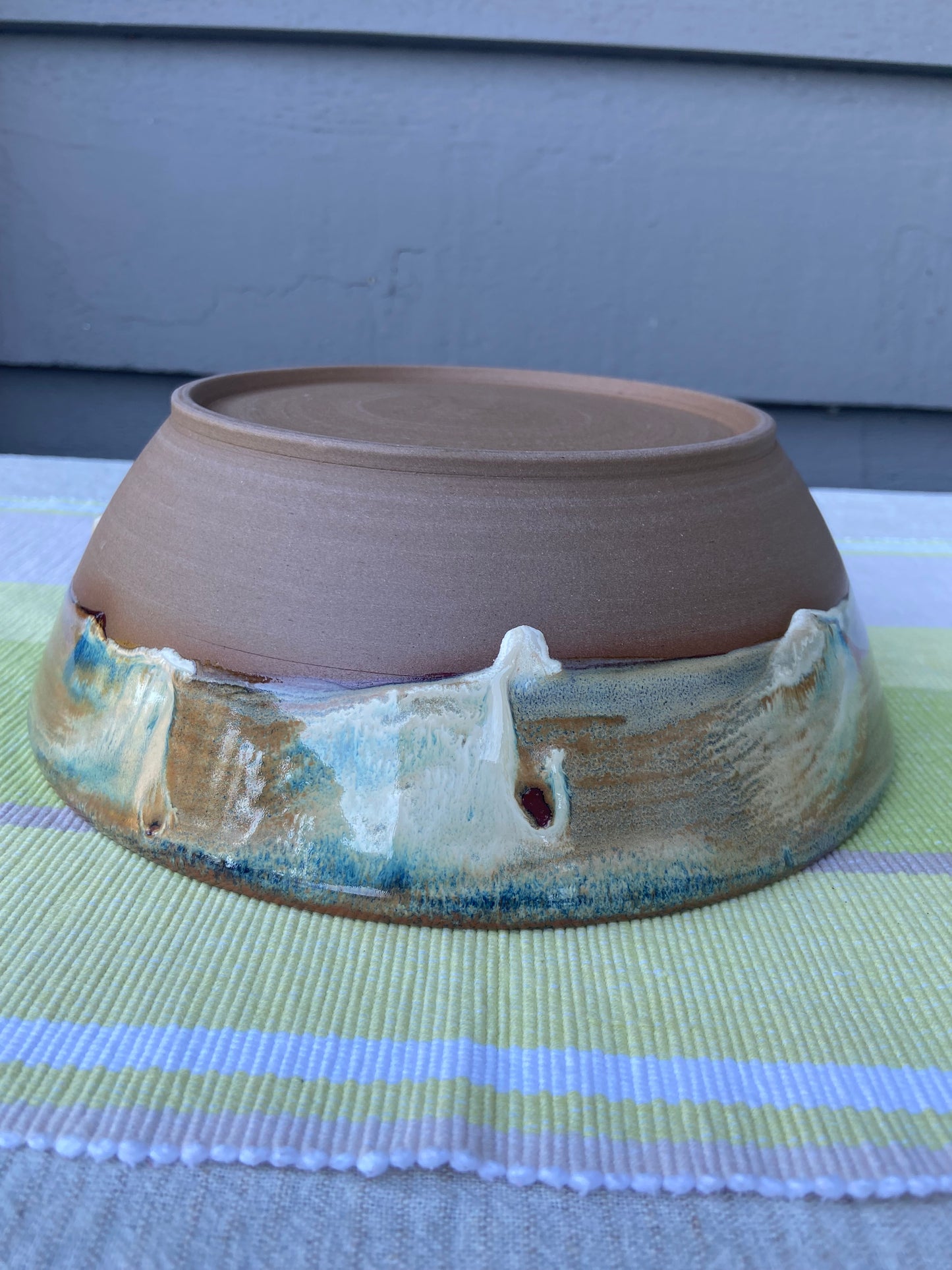 Cream and Rust Serving Bowl