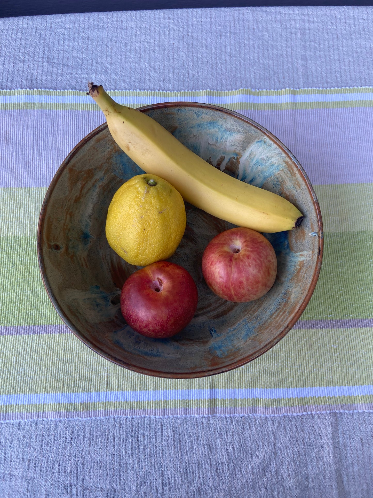 Cream and Rust Serving Bowl