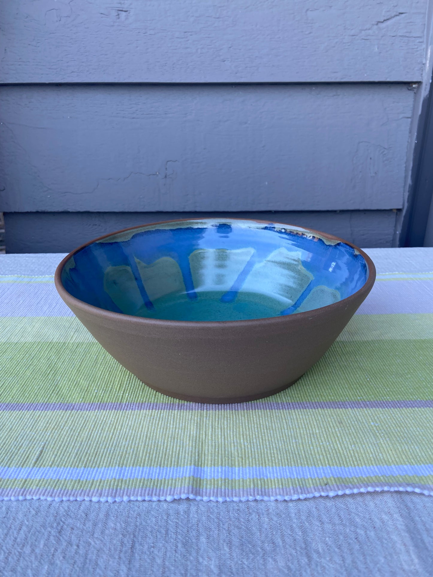 Spearmint and Blue Serving Bowl