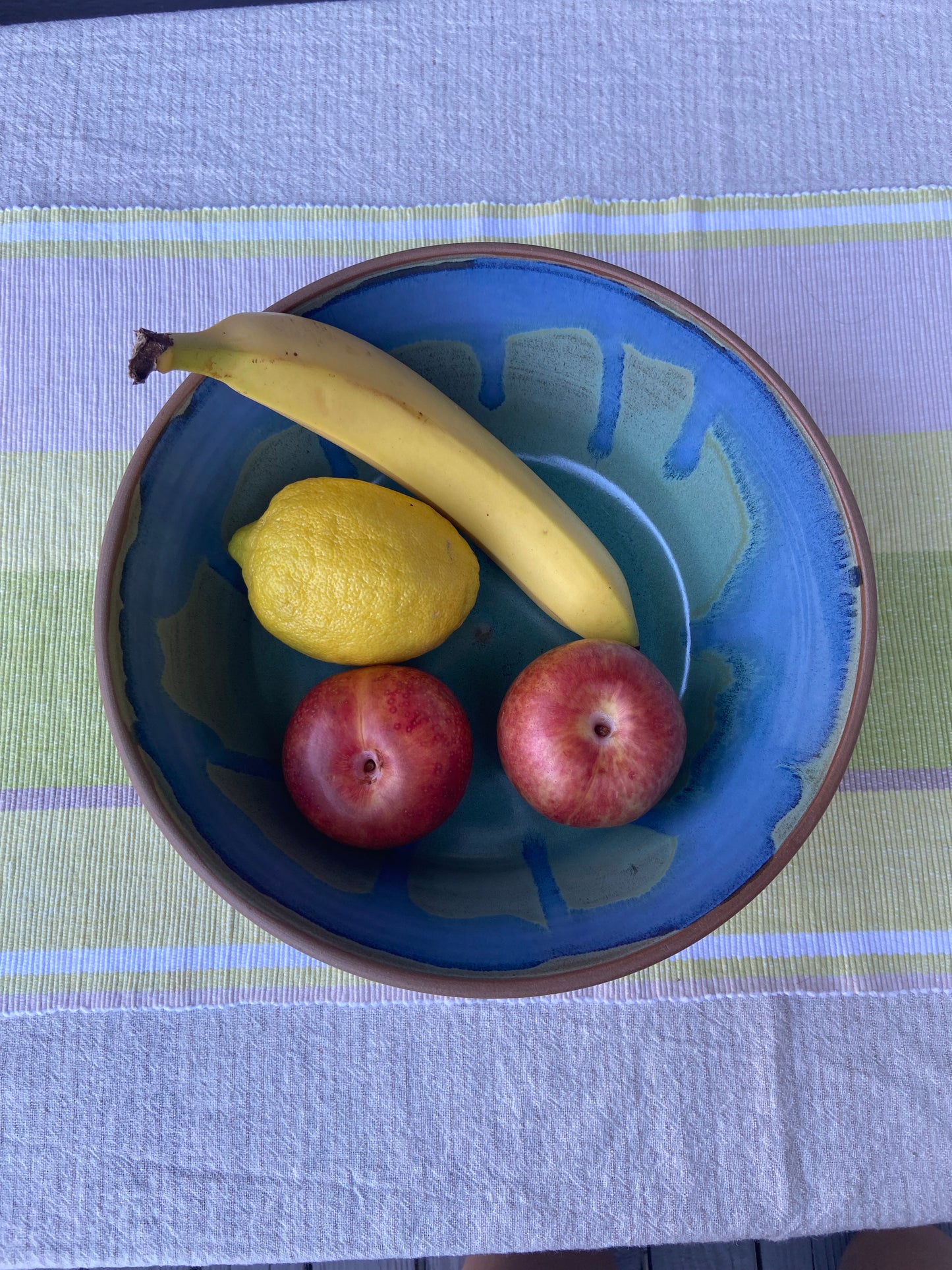 Spearmint and Blue Serving Bowl