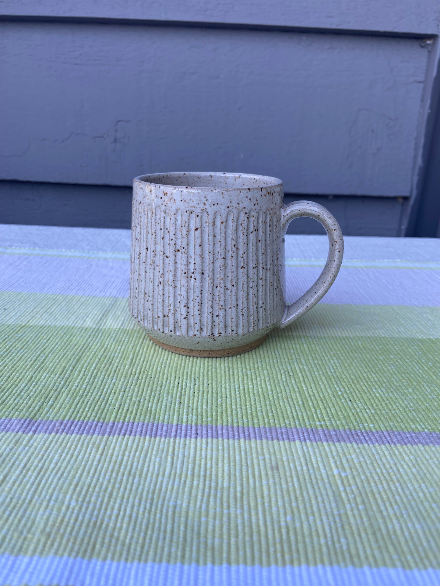 Cream Carved Mug