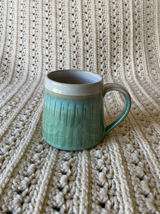 Vertical Carved Seafoam Mug