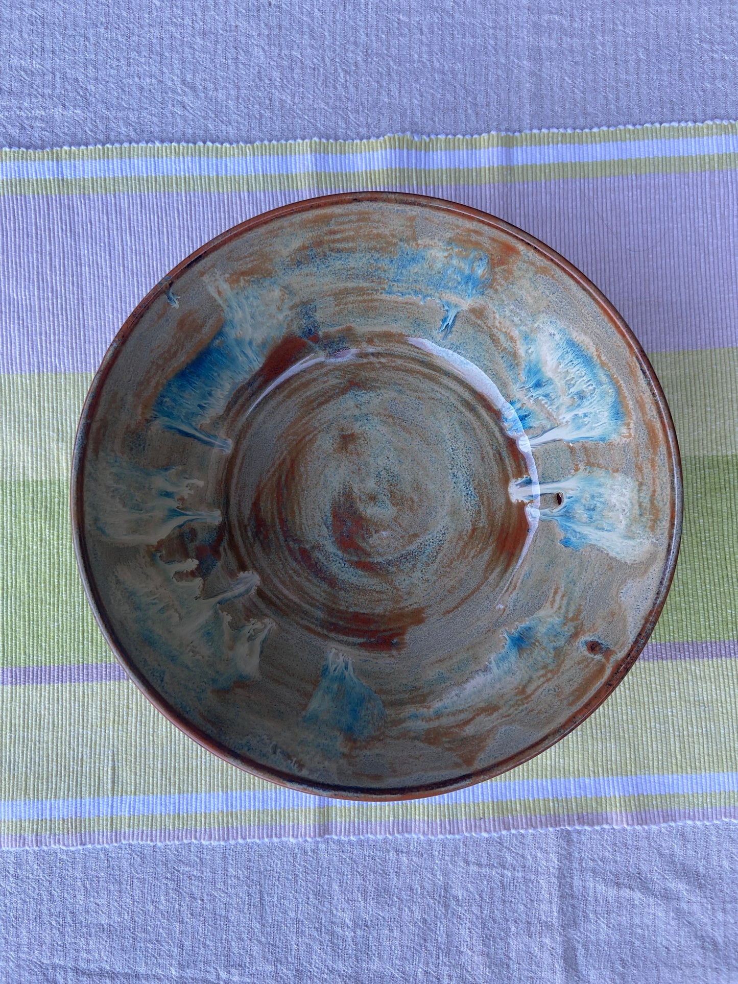 Cream and Rust Serving Bowl