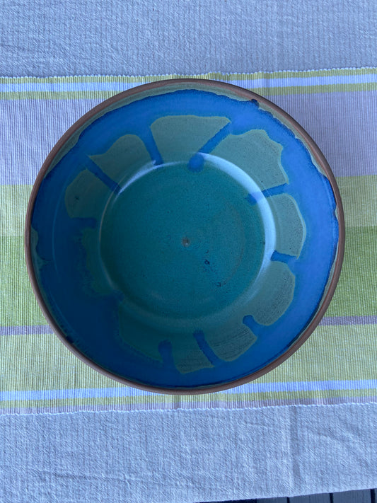 Spearmint and Blue Serving Bowl