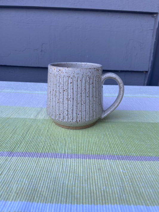 Cream Carved Mug