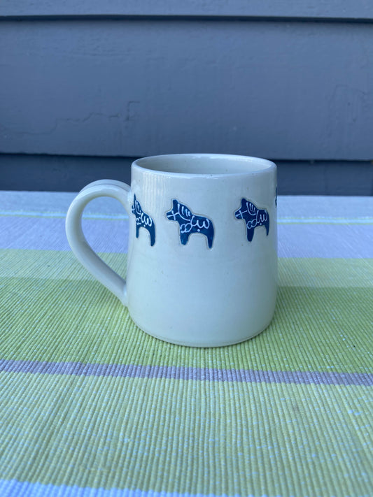 Blue Dala Horse Mug