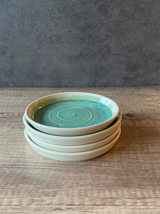 Small Seafoam Bread Plate